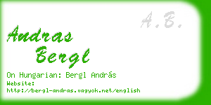 andras bergl business card